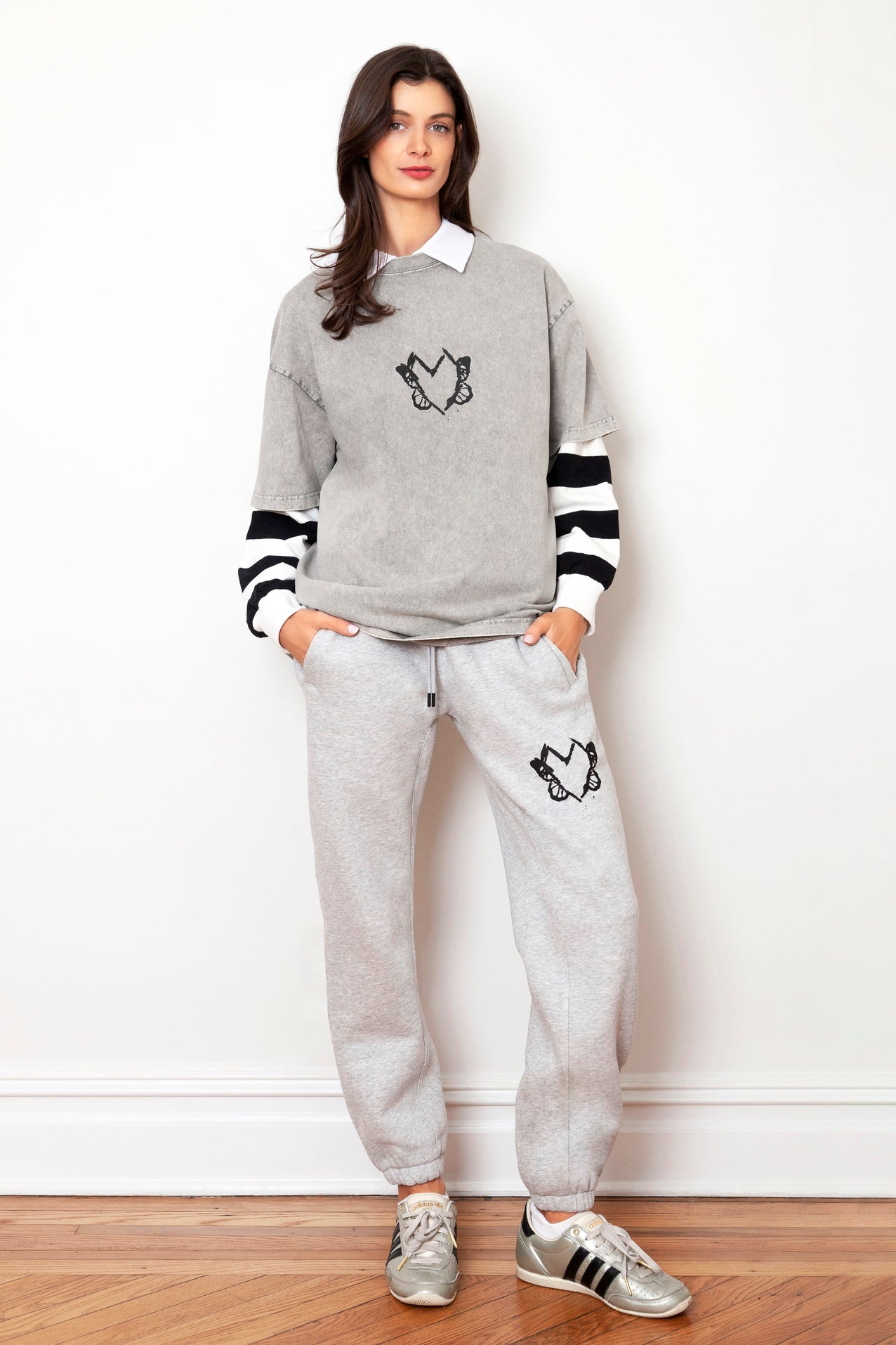Hearts Evolve Dove Grey Signature Fleece Joggers