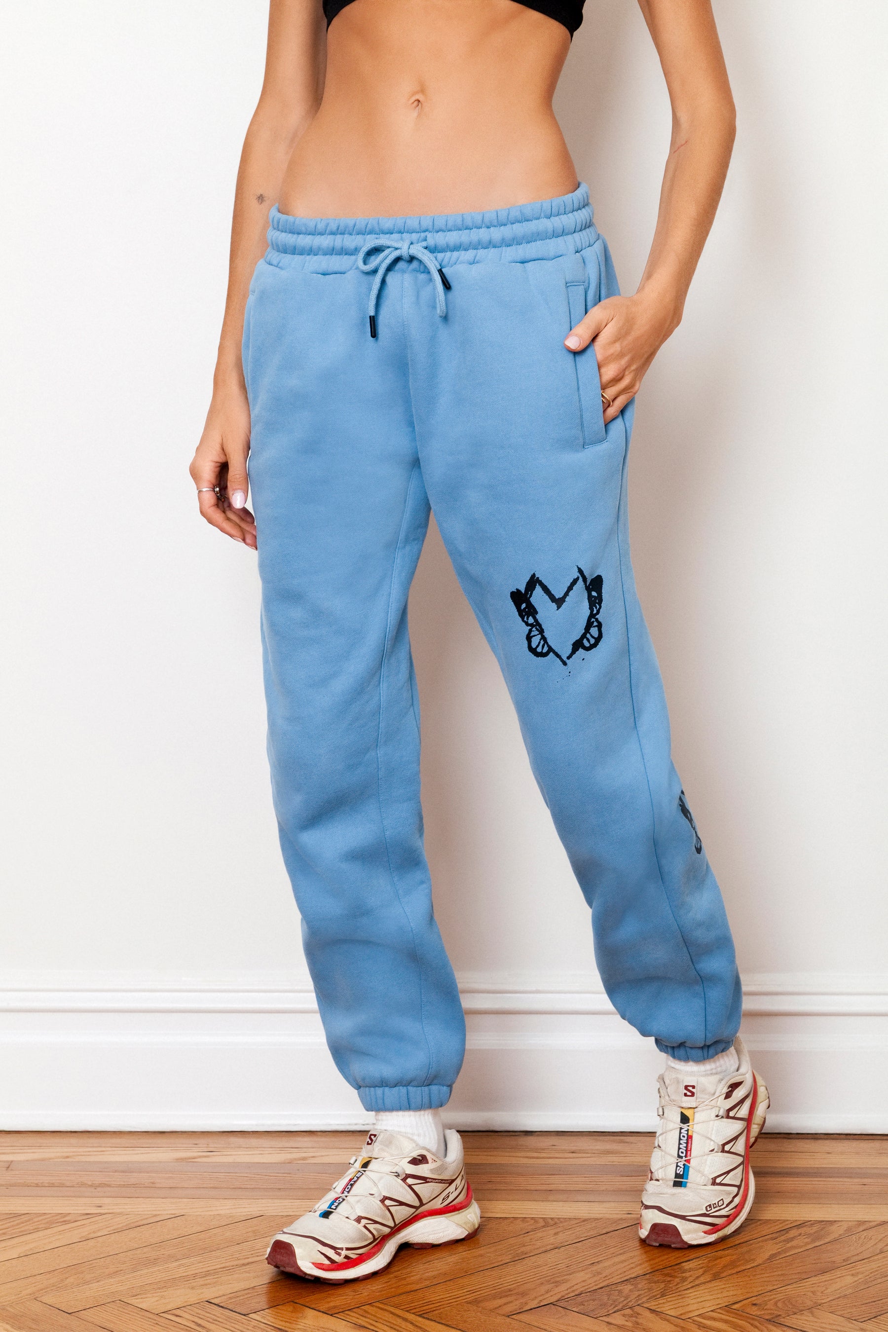 Heart With Wings Teal Blue Signature Streetware Fleece Joggers