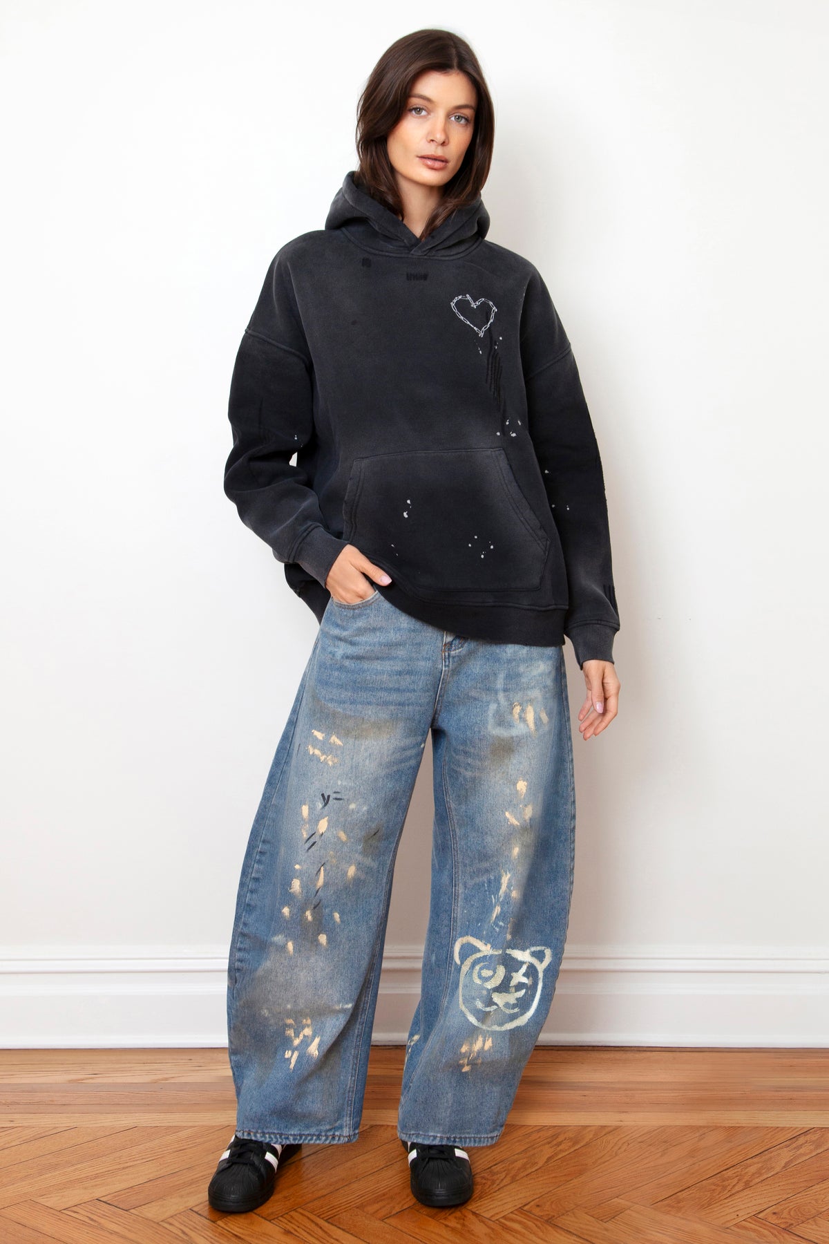 Love Riot Custom Distressed Frayed Cotton Hoodie