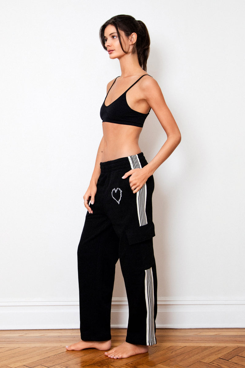 Love Riot Side Stripe Straight Leg Pants