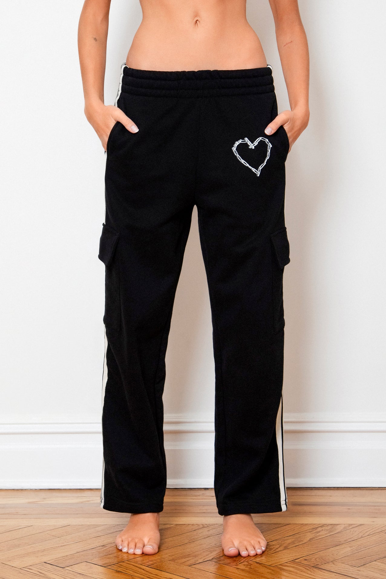 Love Riot Side Stripe Straight Leg Pants