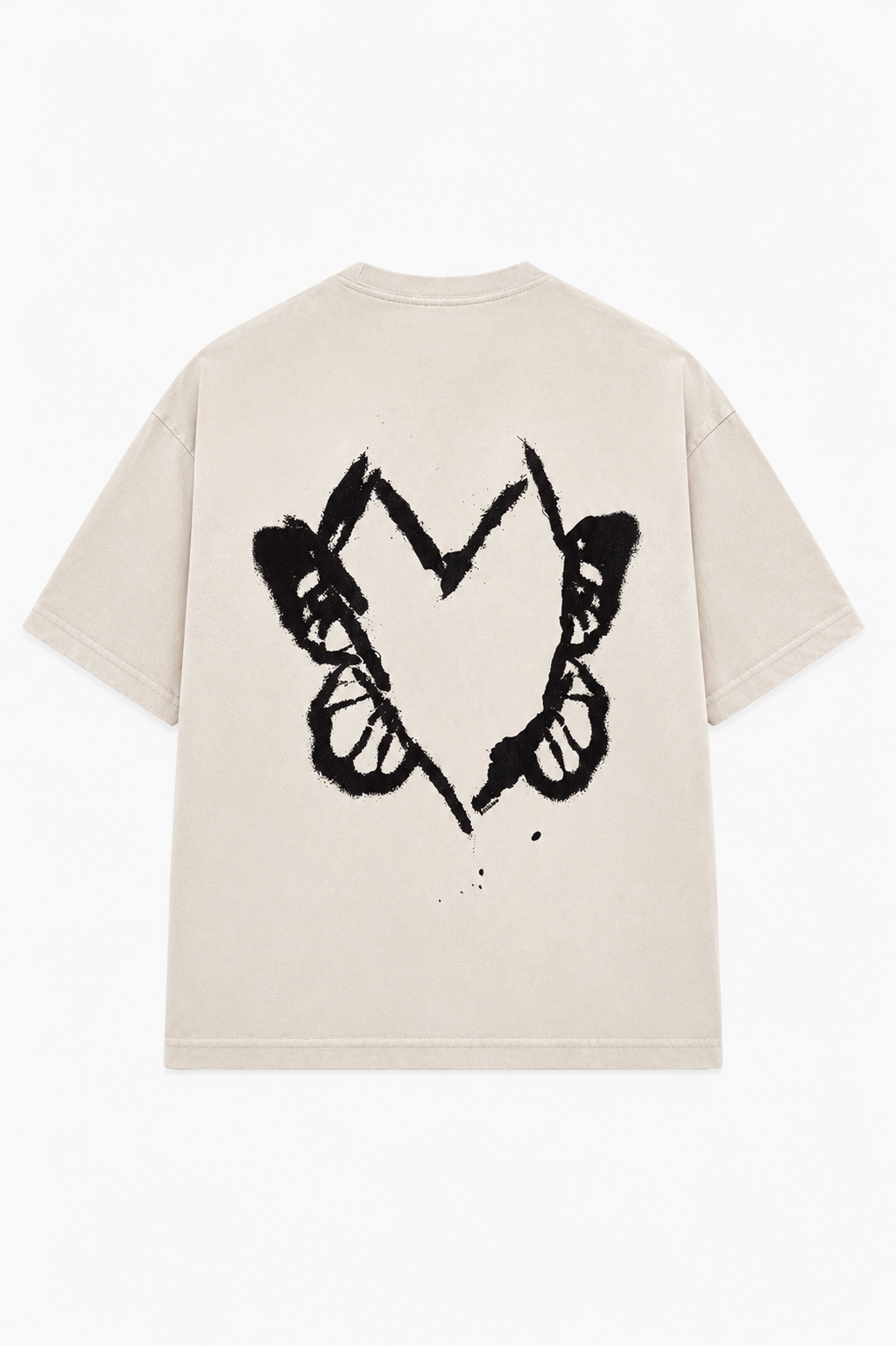 Heart With Wings Vintage Washed Apricot Cotton Tee