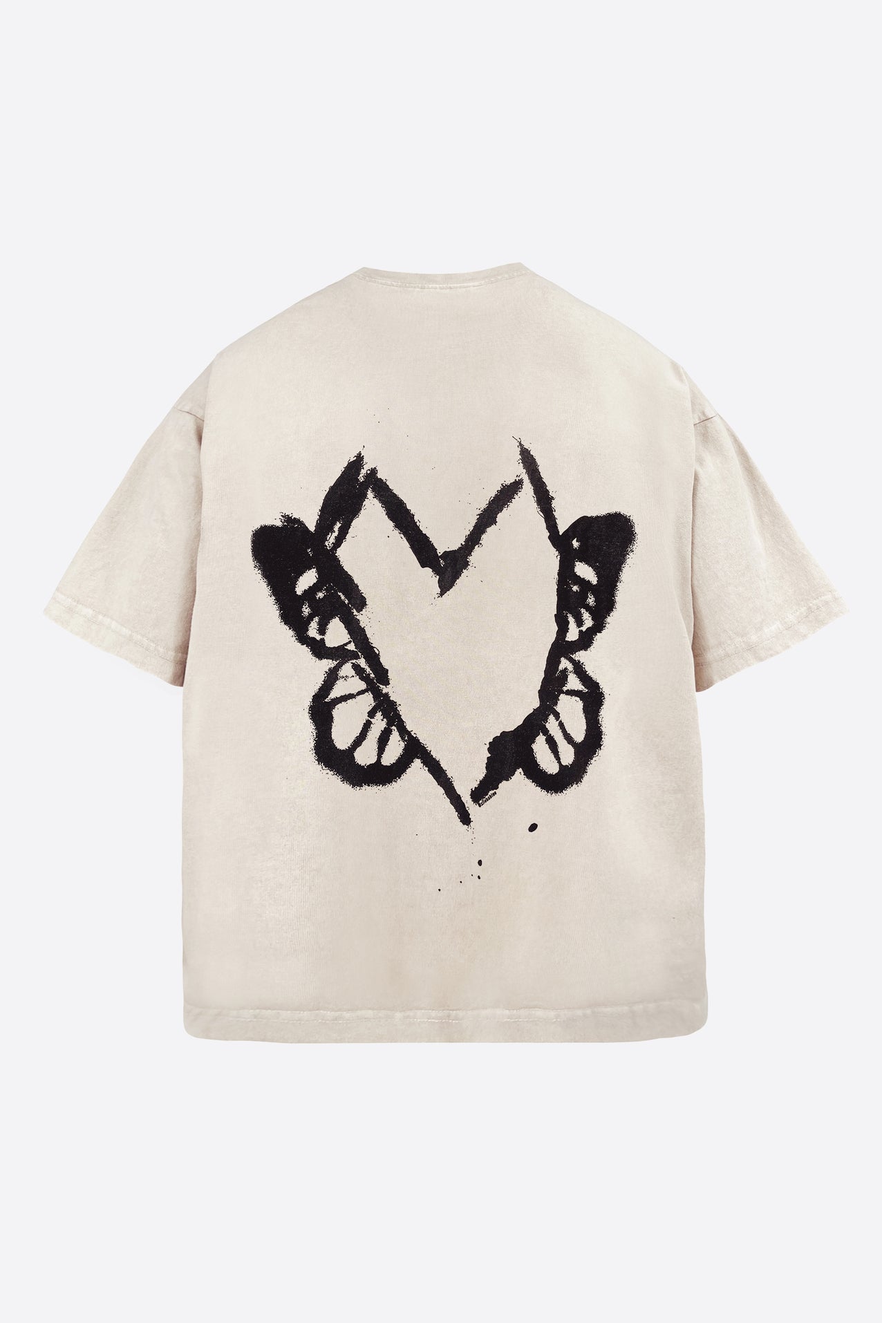 Heart With Wings Vintage Washed Apricot Cotton Tee
