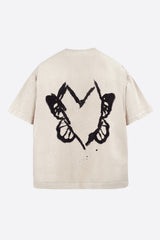 Heart With Wings Vintage Washed Apricot Cotton Tee