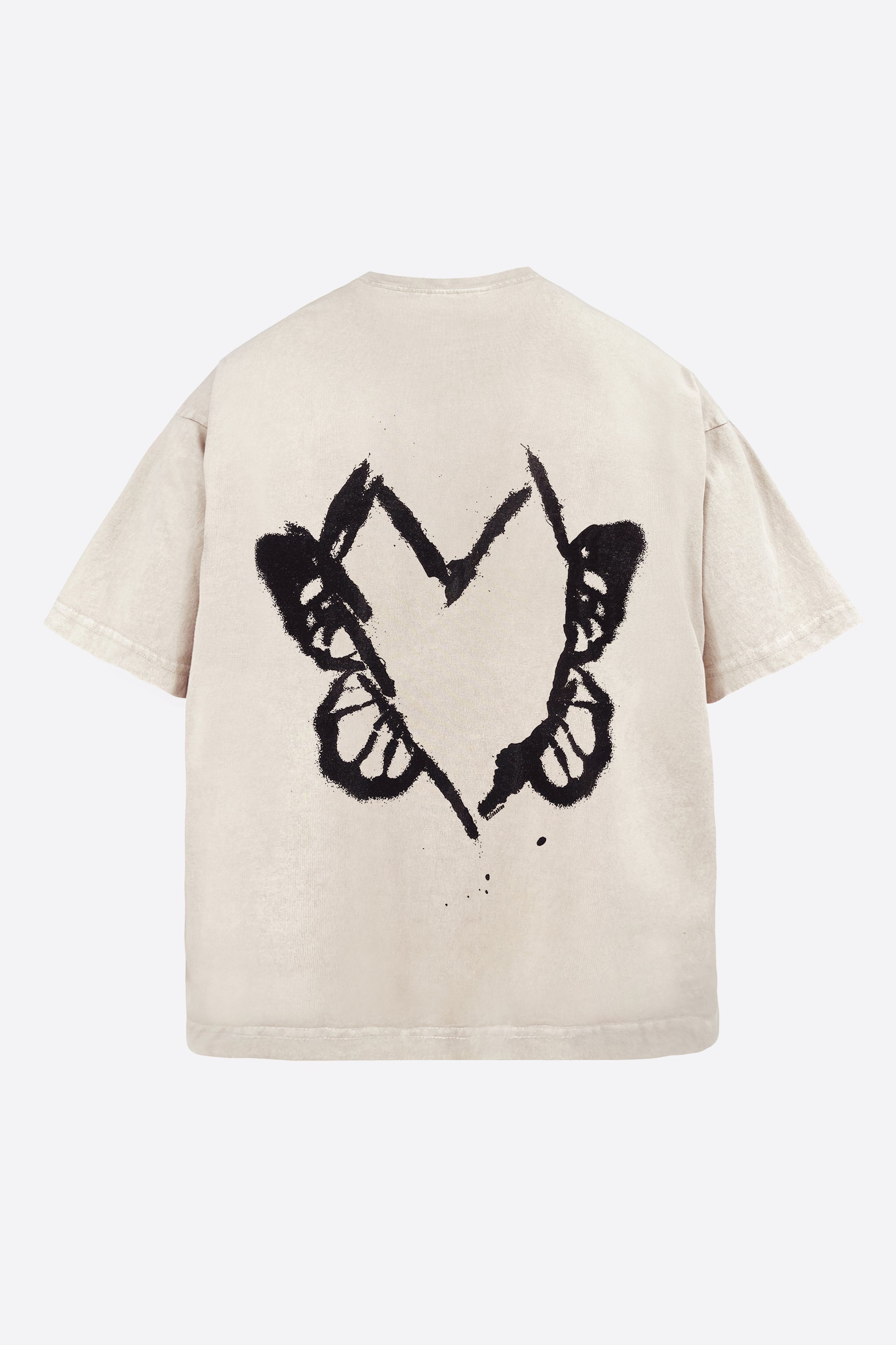 Heart With Wings Vintage Washed Apricot Cotton Tee
