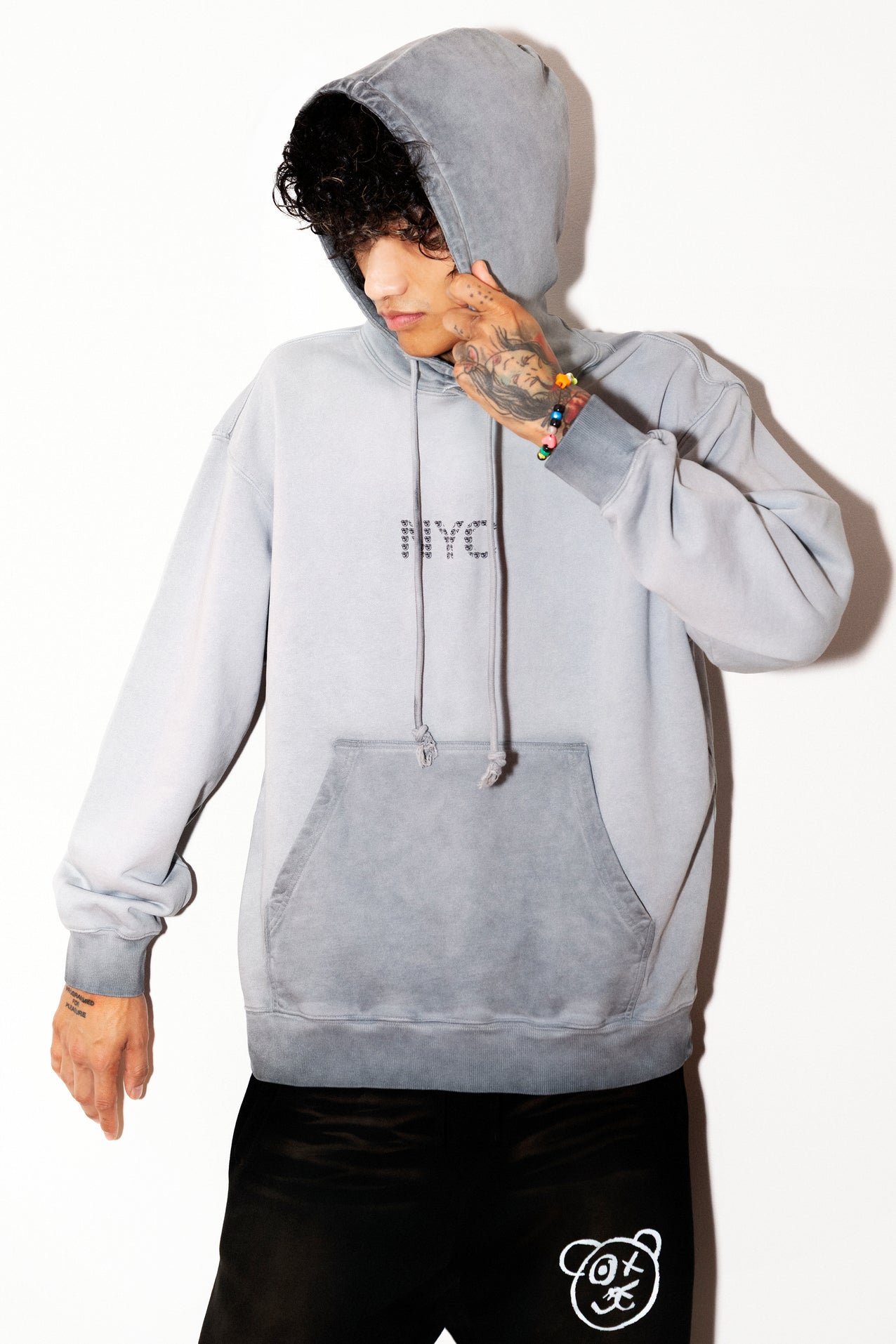 Universal Graffiti Bear NYC Ash Hoodie