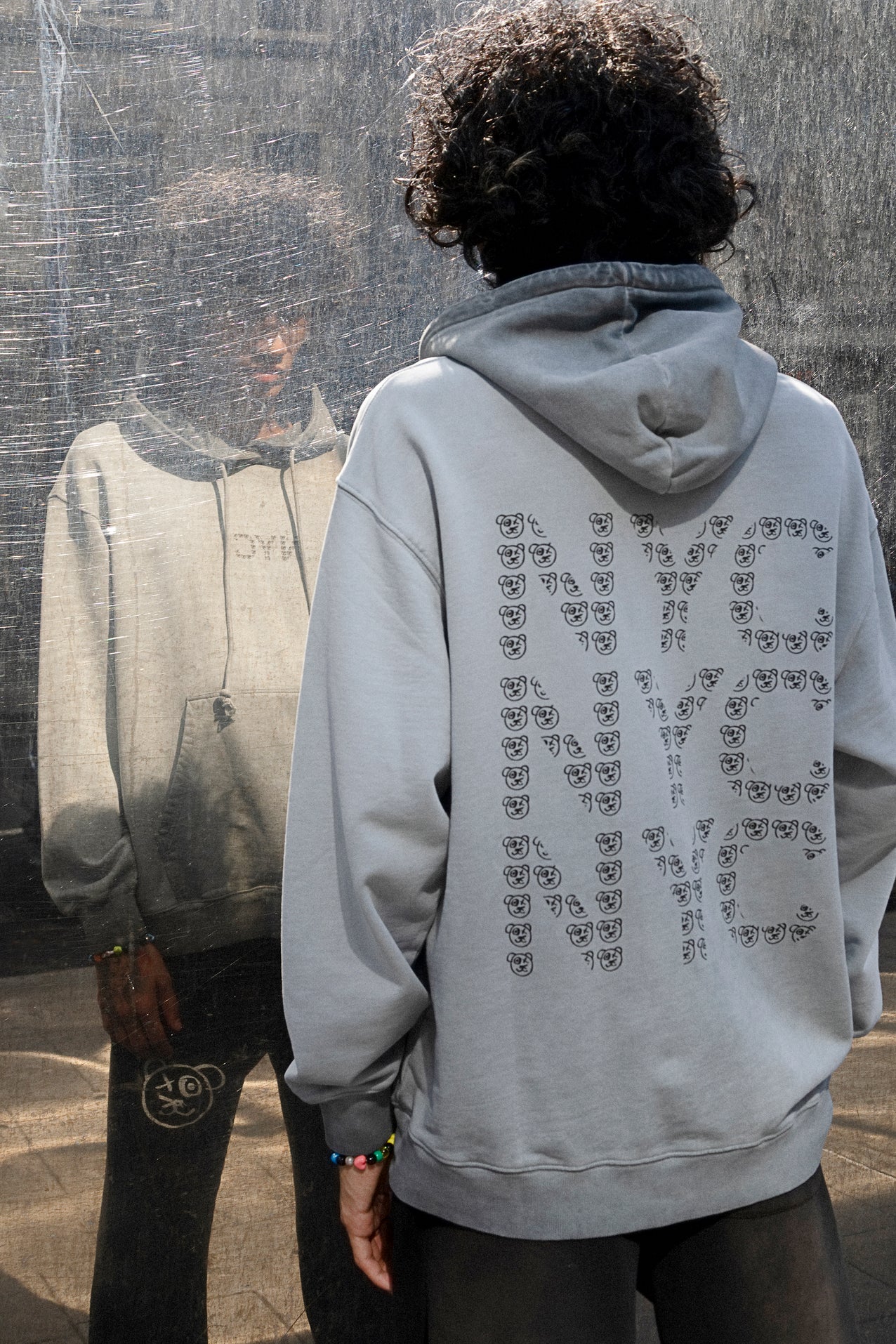 Universal Graffiti Bear NYC Ash Hoodie