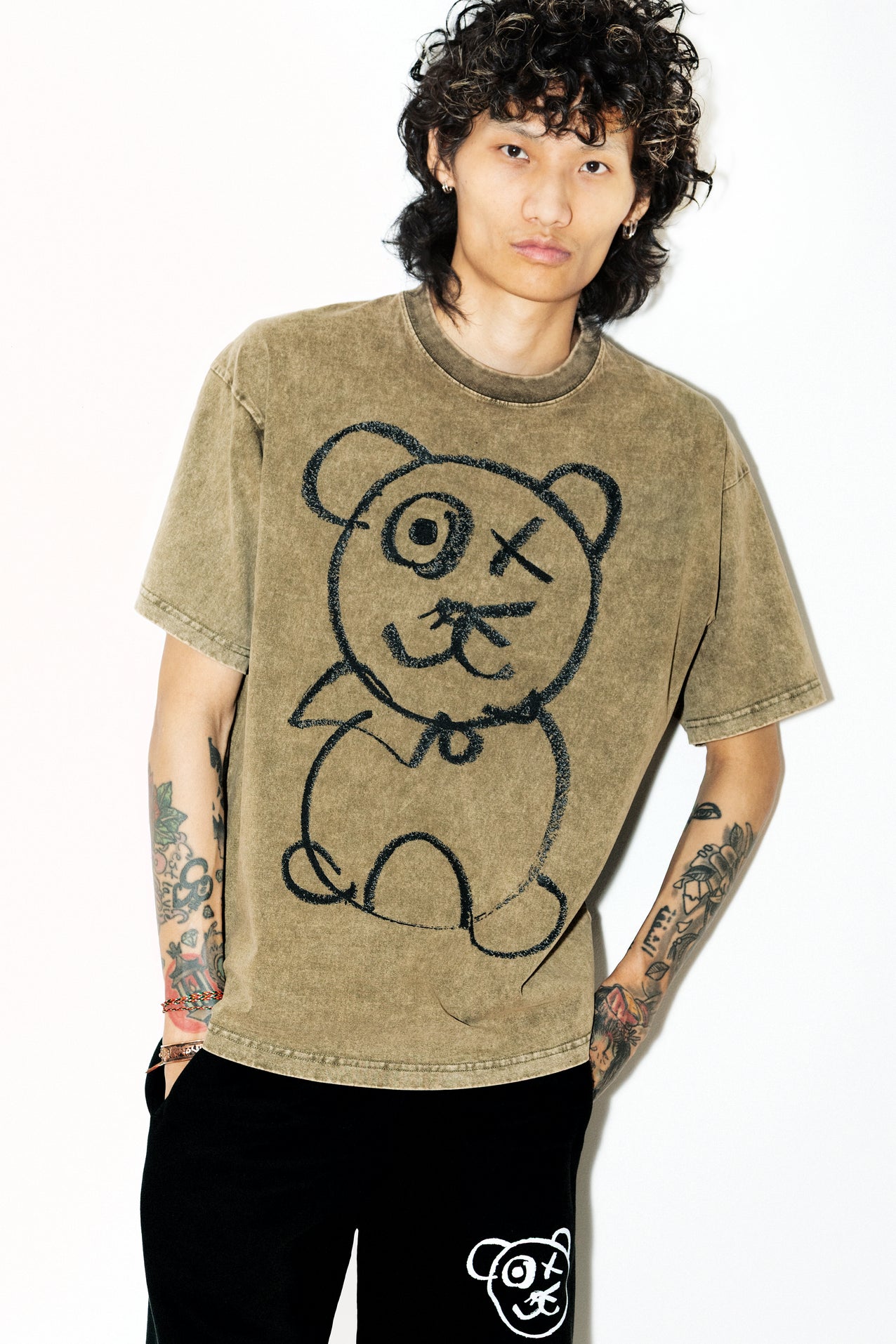 Universal Graffiti Bear Olive Tee