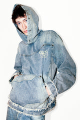 Universal Graffiti Bear Custom Denim Hoodie