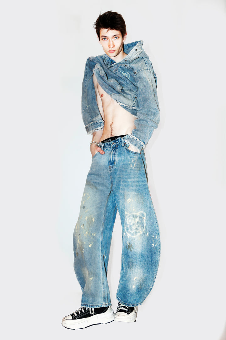 Universal Graffiti Bear Custom Denim Jeans