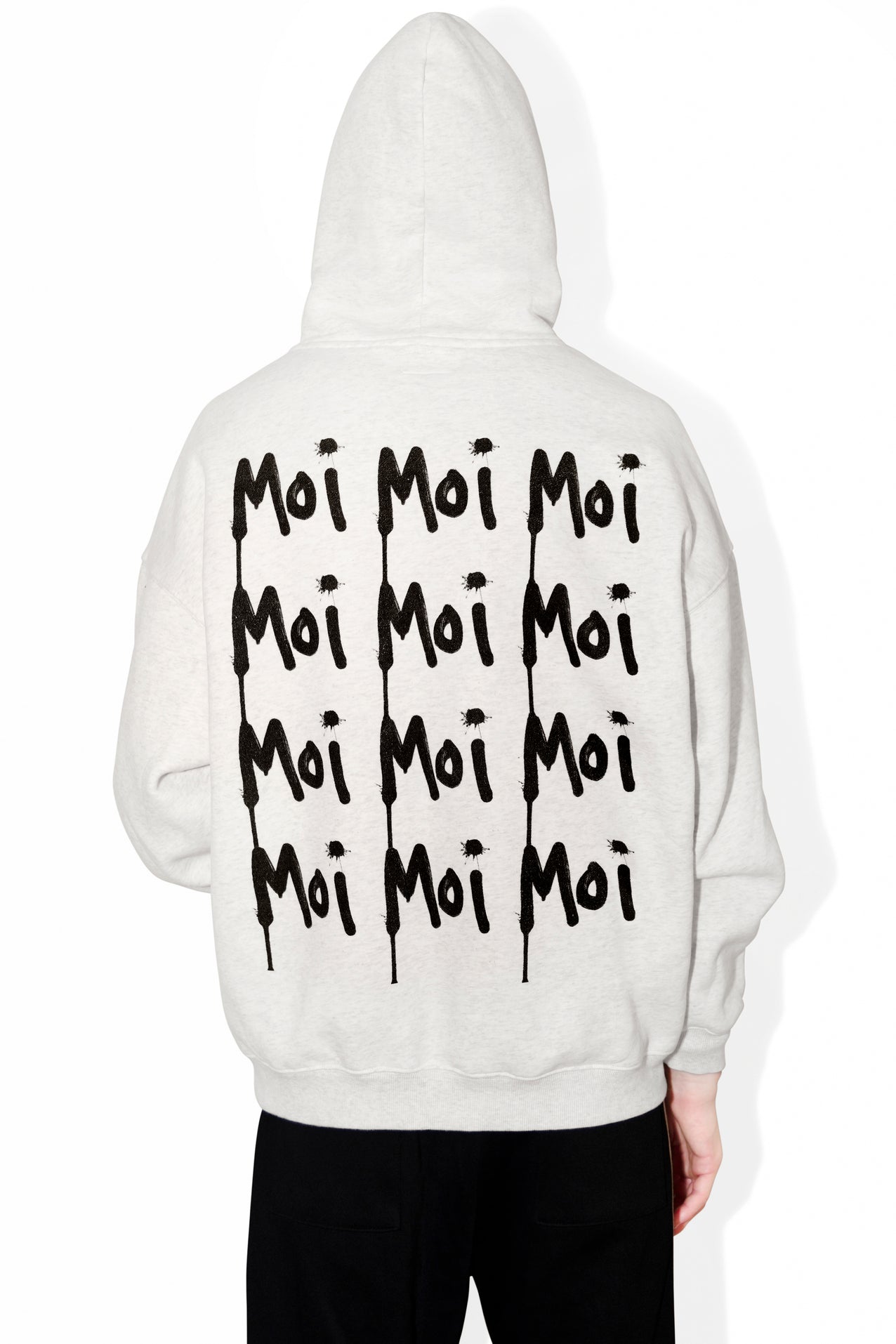 Universal Fit French Kiss Cotton Fleece Heather Grey Graffiti Hoodie