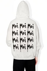 Universal Fit French Kiss Cotton Fleece Heather Grey Graffiti Hoodie