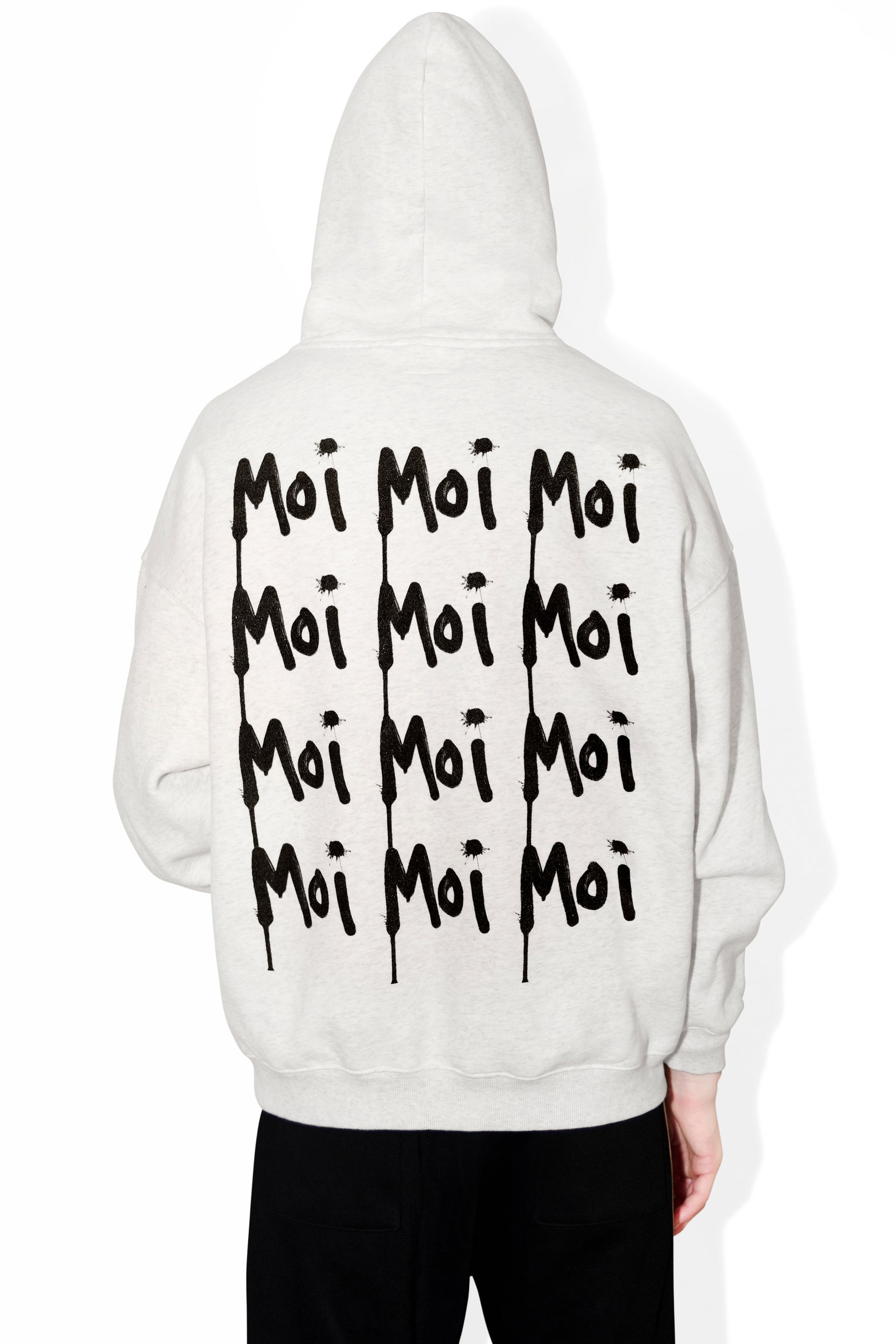 Universal Fit French Kiss Cotton Fleece Heather Grey Graffiti Hoodie