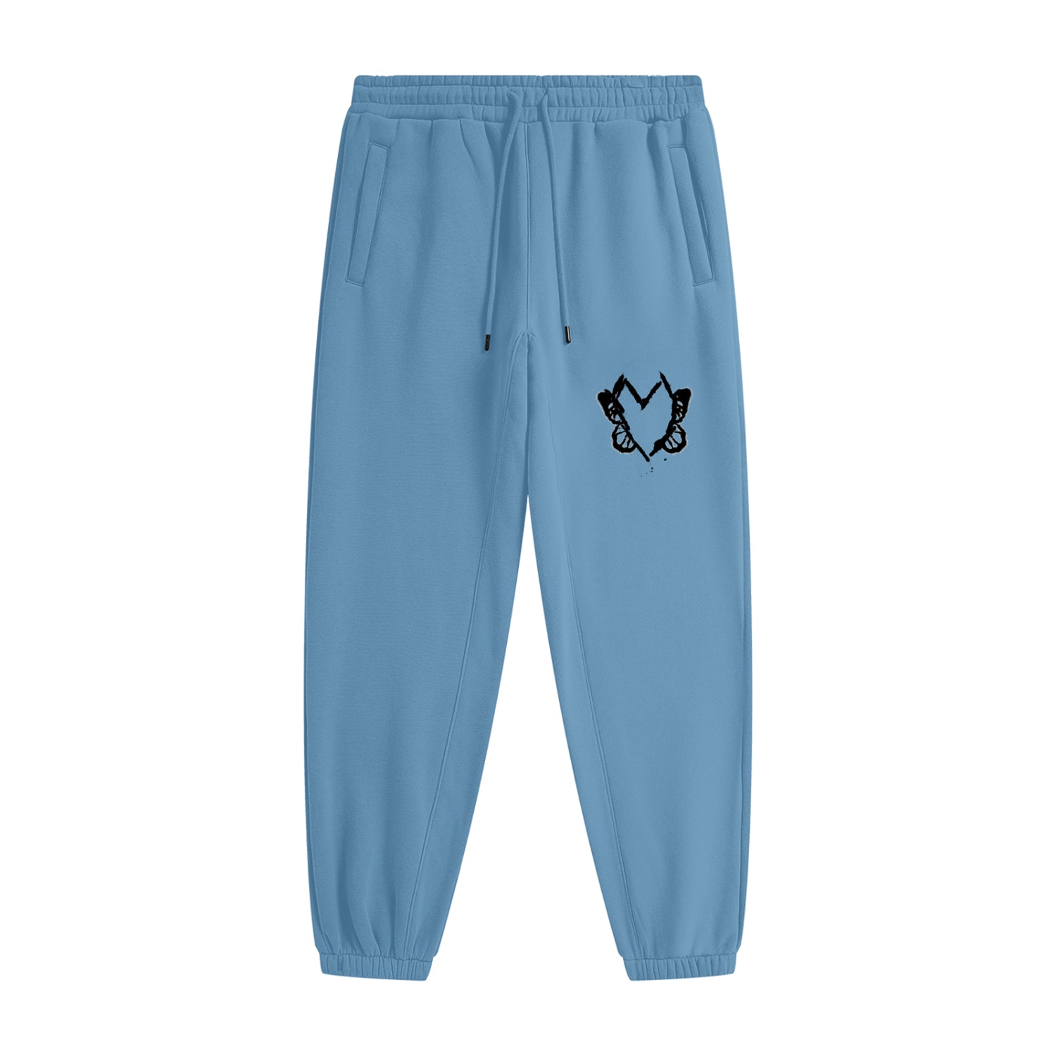 Heart With Wings Teal Blue Signature Streetware Fleece Joggers