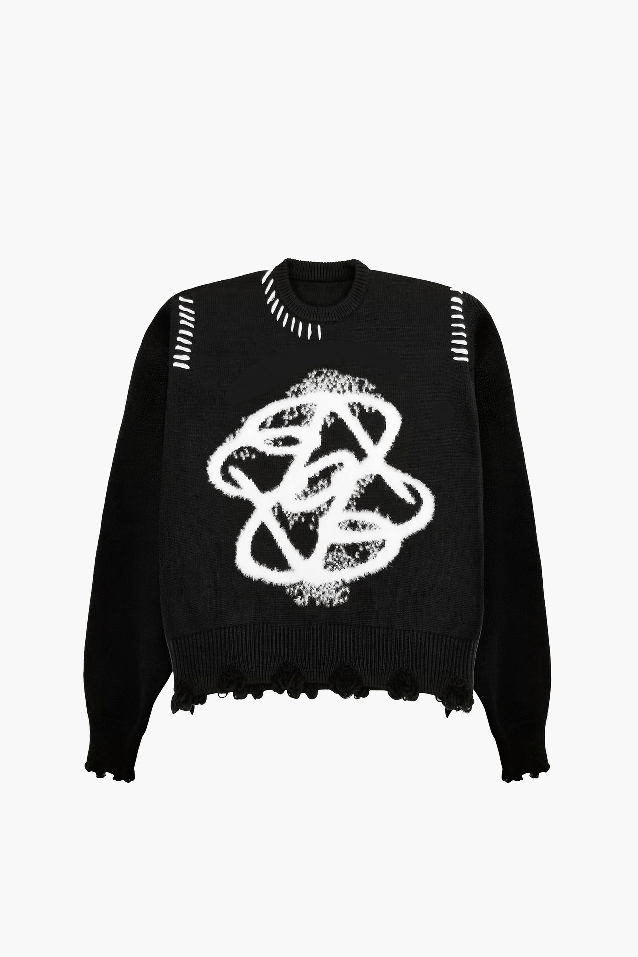 Legacy Logo Raw Cut Knit Sweater