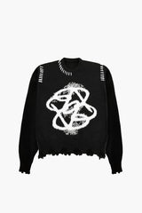 Legacy Logo Raw Cut Knit Sweater