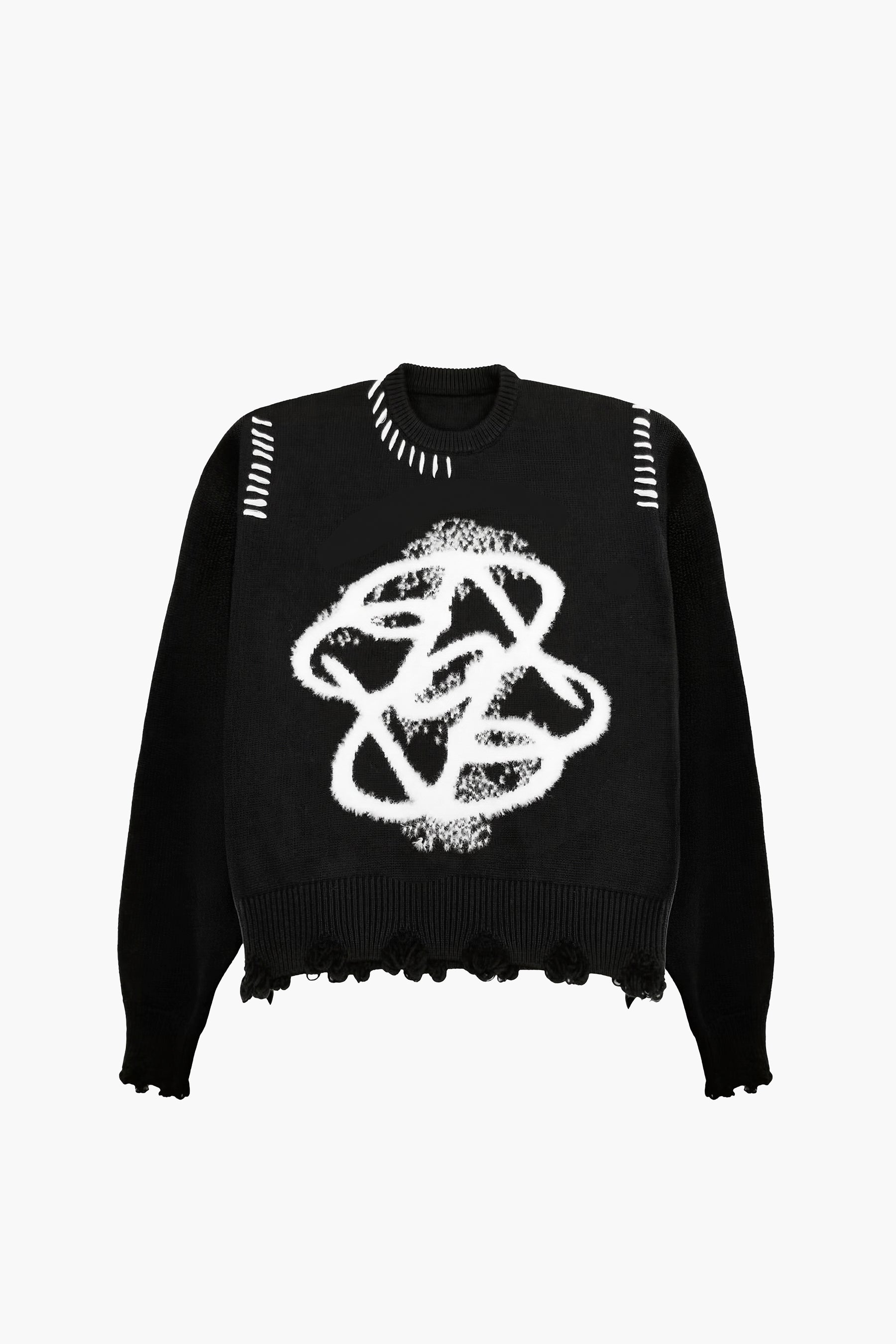 Legacy Logo Raw Cut Knit Sweater