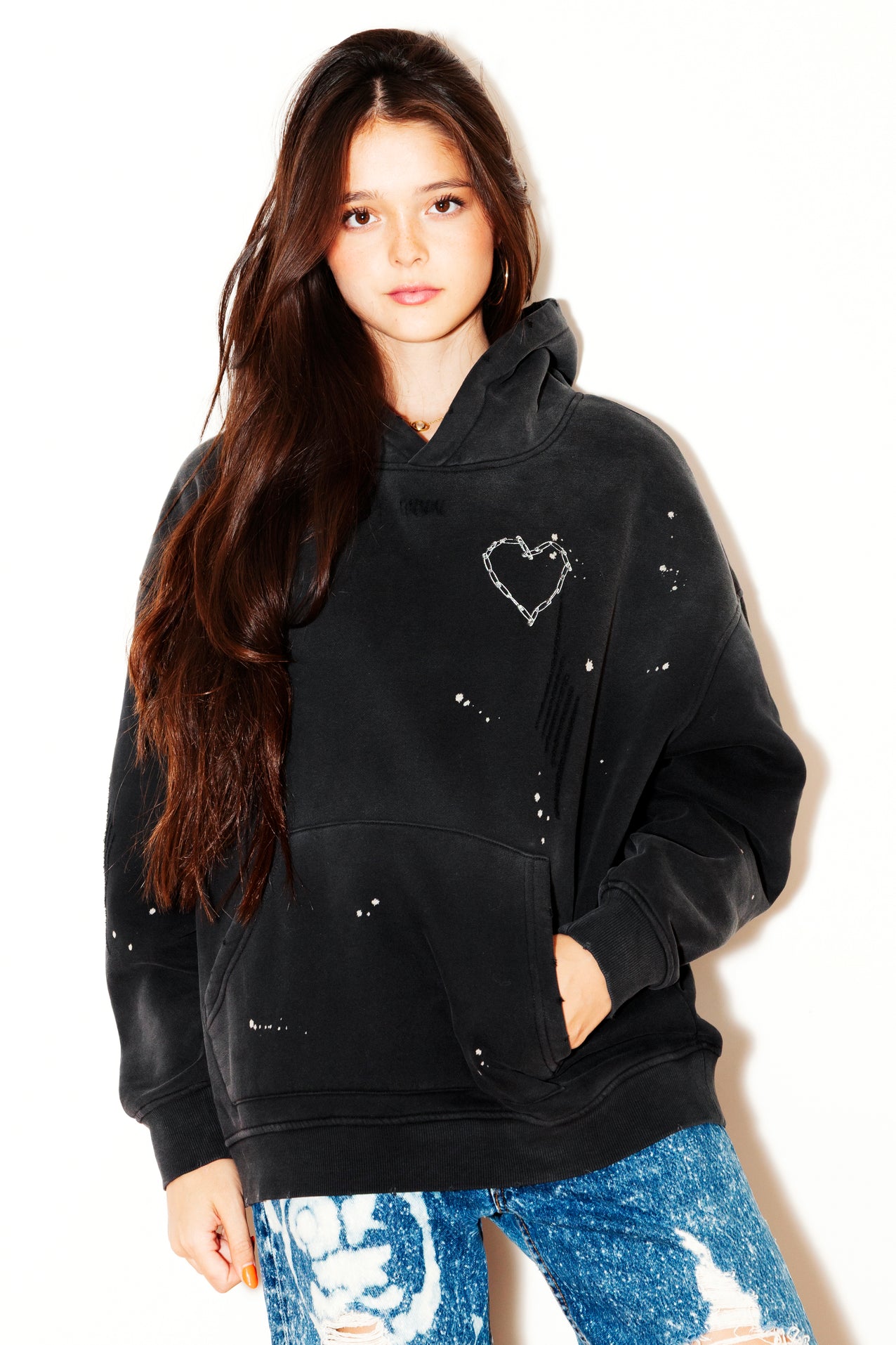 Love Riot Frayed Hoodie