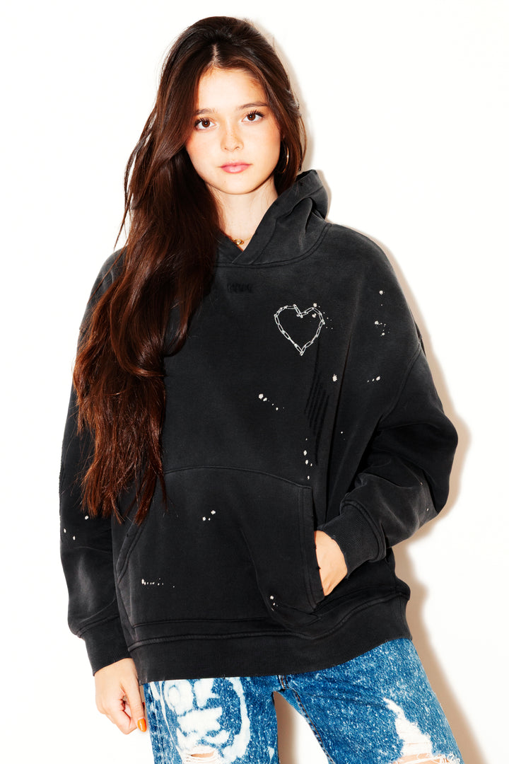 Love Riot Frayed Hoodie