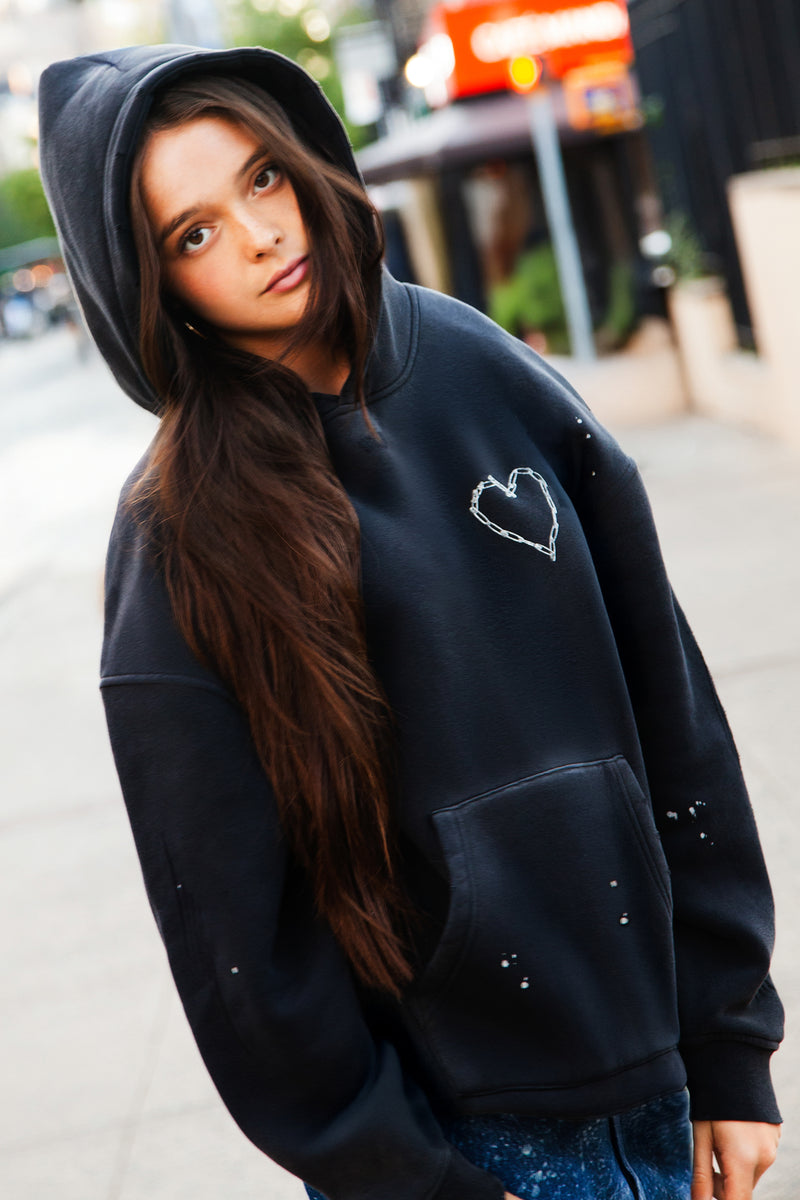 Love Riot Frayed Hoodie