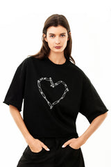 Love Riot French Terry Raw Edge T-Shirt