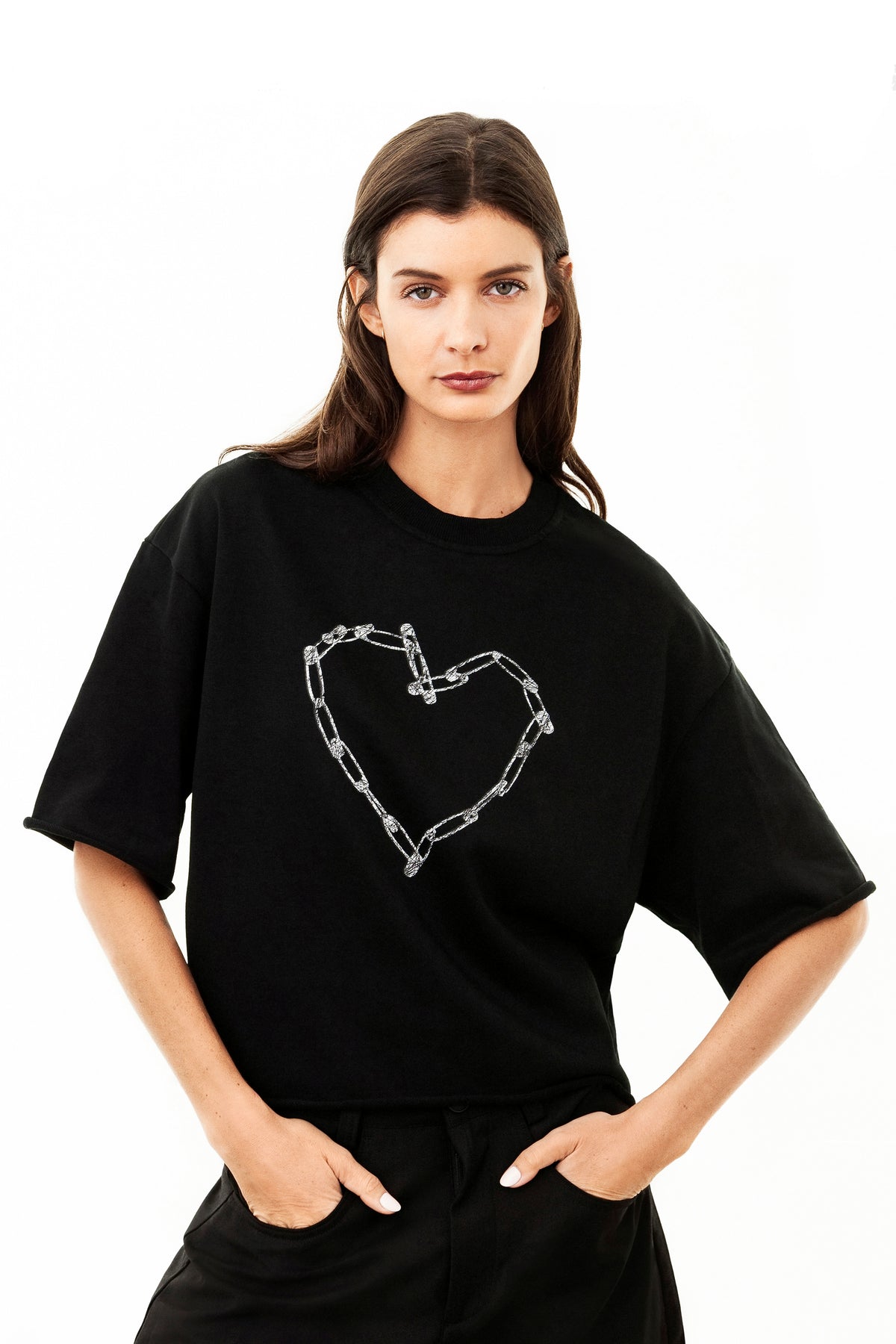 Love Riot French Terry Raw Edge T-Shirt
