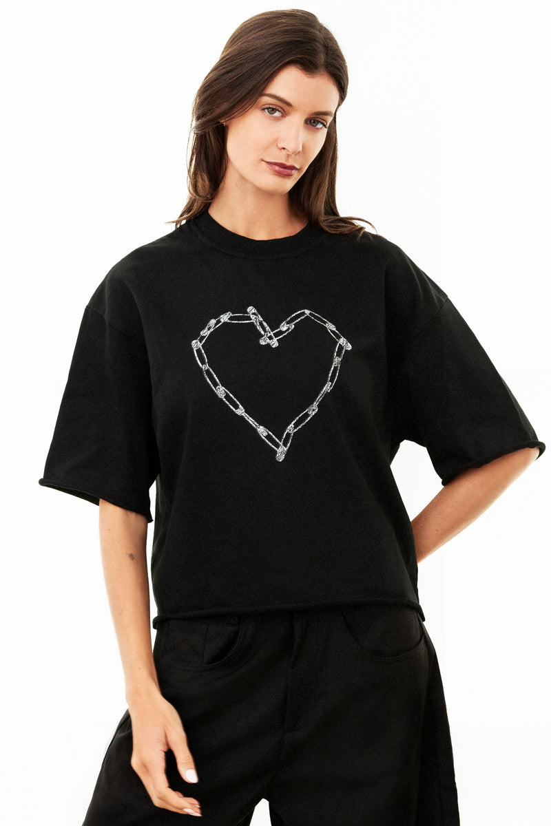 Love Riot French Terry Raw Edge T-Shirt