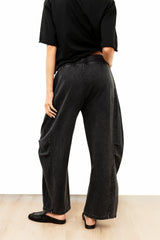 Love Riot Mineral Wash Cotton Barrel Pants