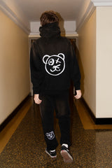 Universal Fit Graffiti Bear Cotton Espresso Vintage Wash Hoodie