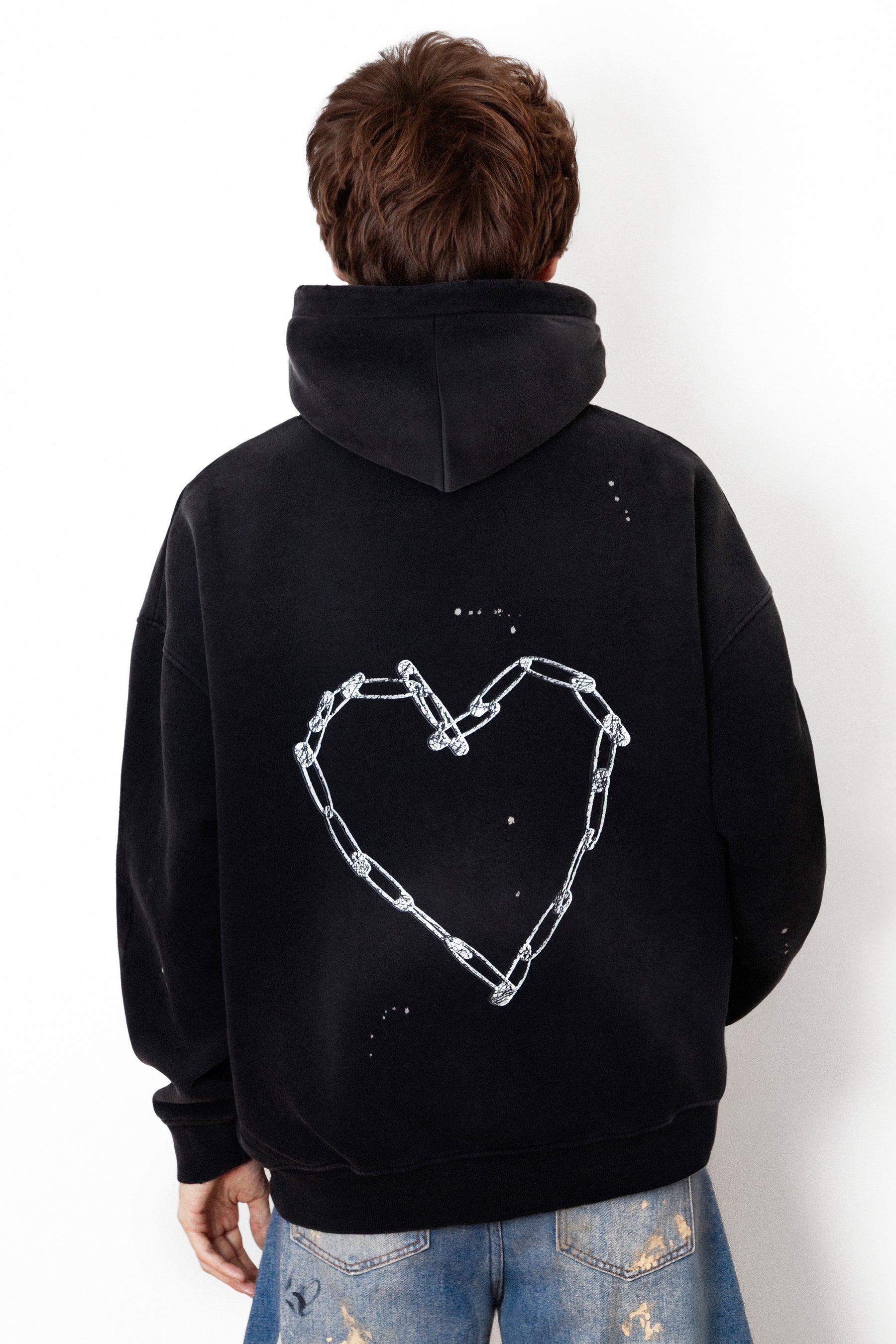Universal Fit Love Riot Custom Distressed Frayed Cotton Hoodie