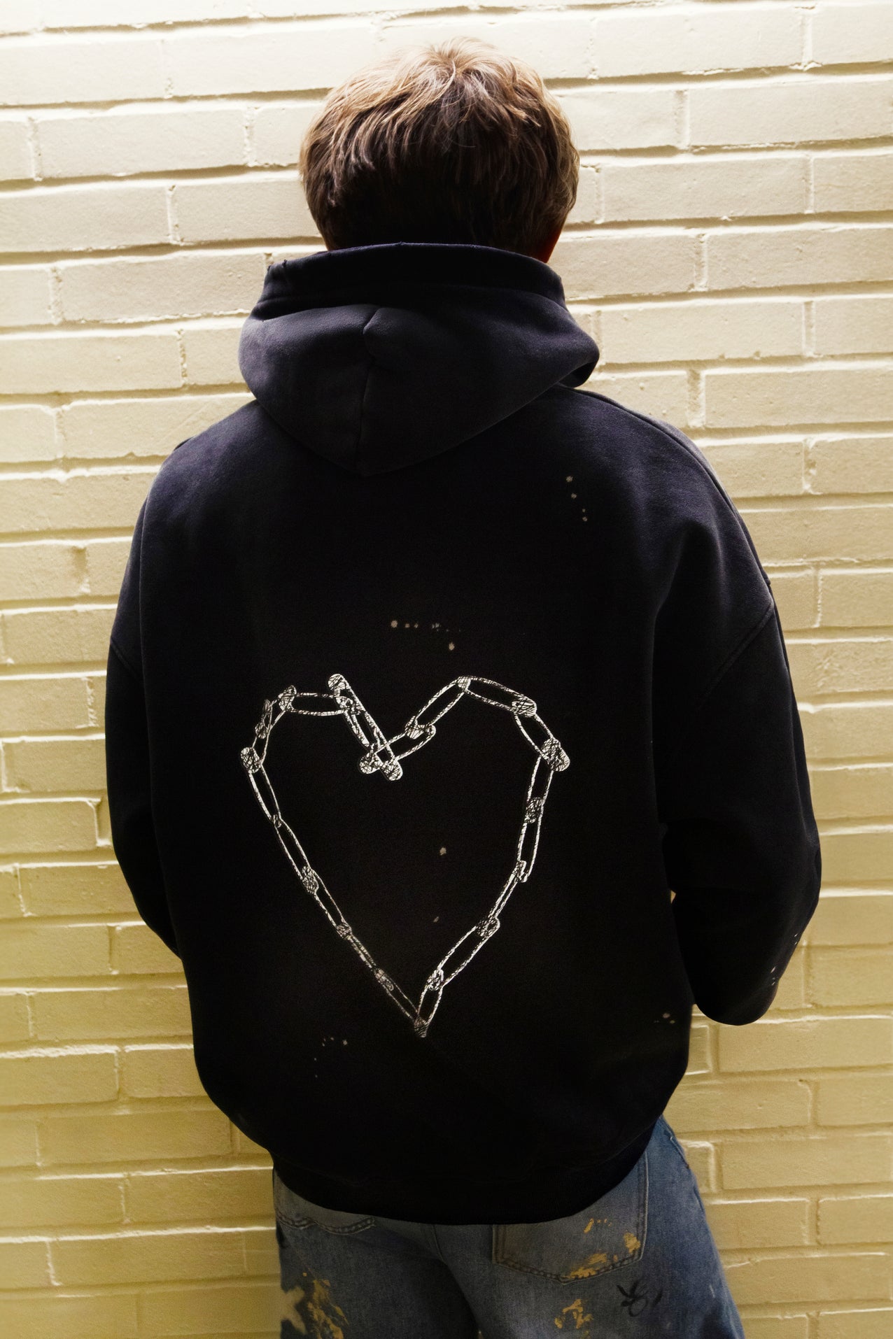 Universal Fit Love Riot Custom Distressed Frayed Cotton Hoodie