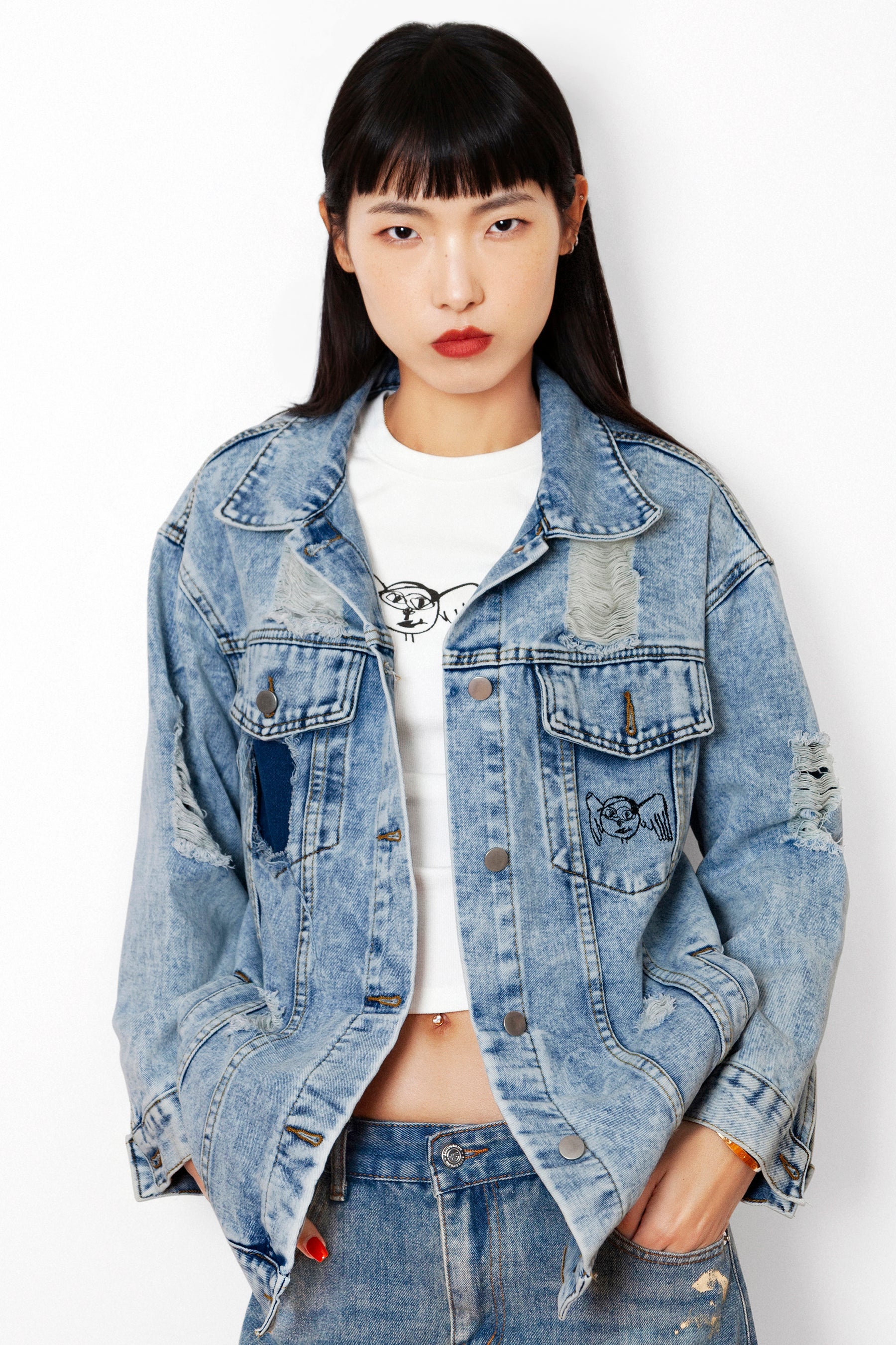 XB Remix Meta Angel Custom Denim Jacket