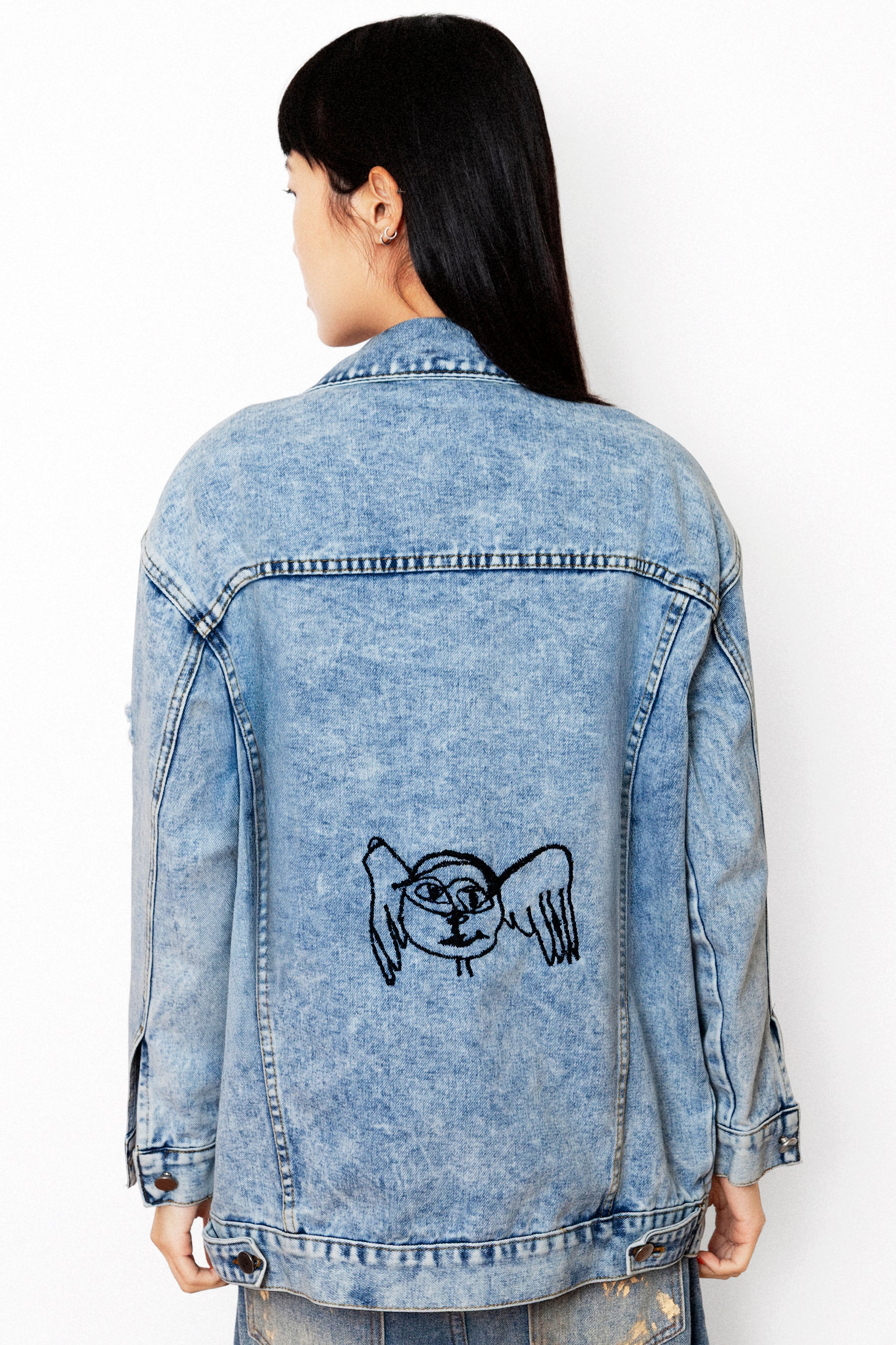 XB Remix Meta Angel Custom Denim Jacket