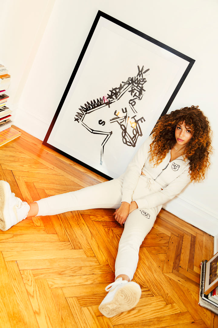 Graffiti Bear Neutral Athleisure Legging