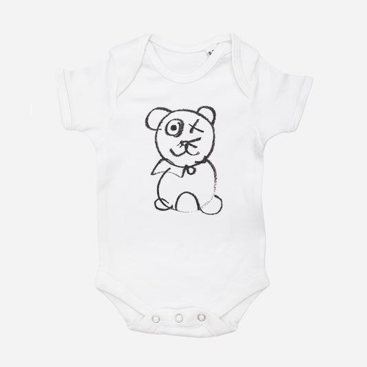 Xilona Baby Graffiti Bear Organic Short Sleeve Onesie