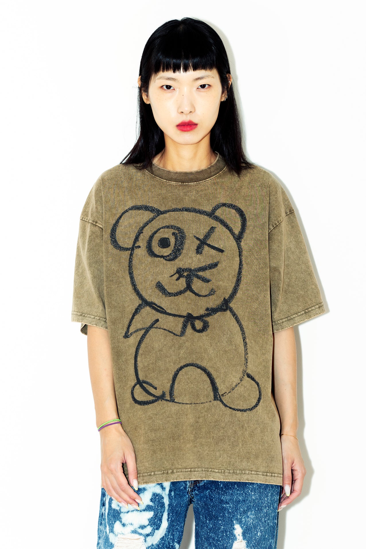 Graffiti Bear Olive Tee