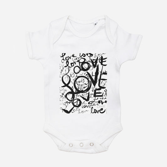 Xilona Baby Love Galore Organic Short Sleeve Onesie